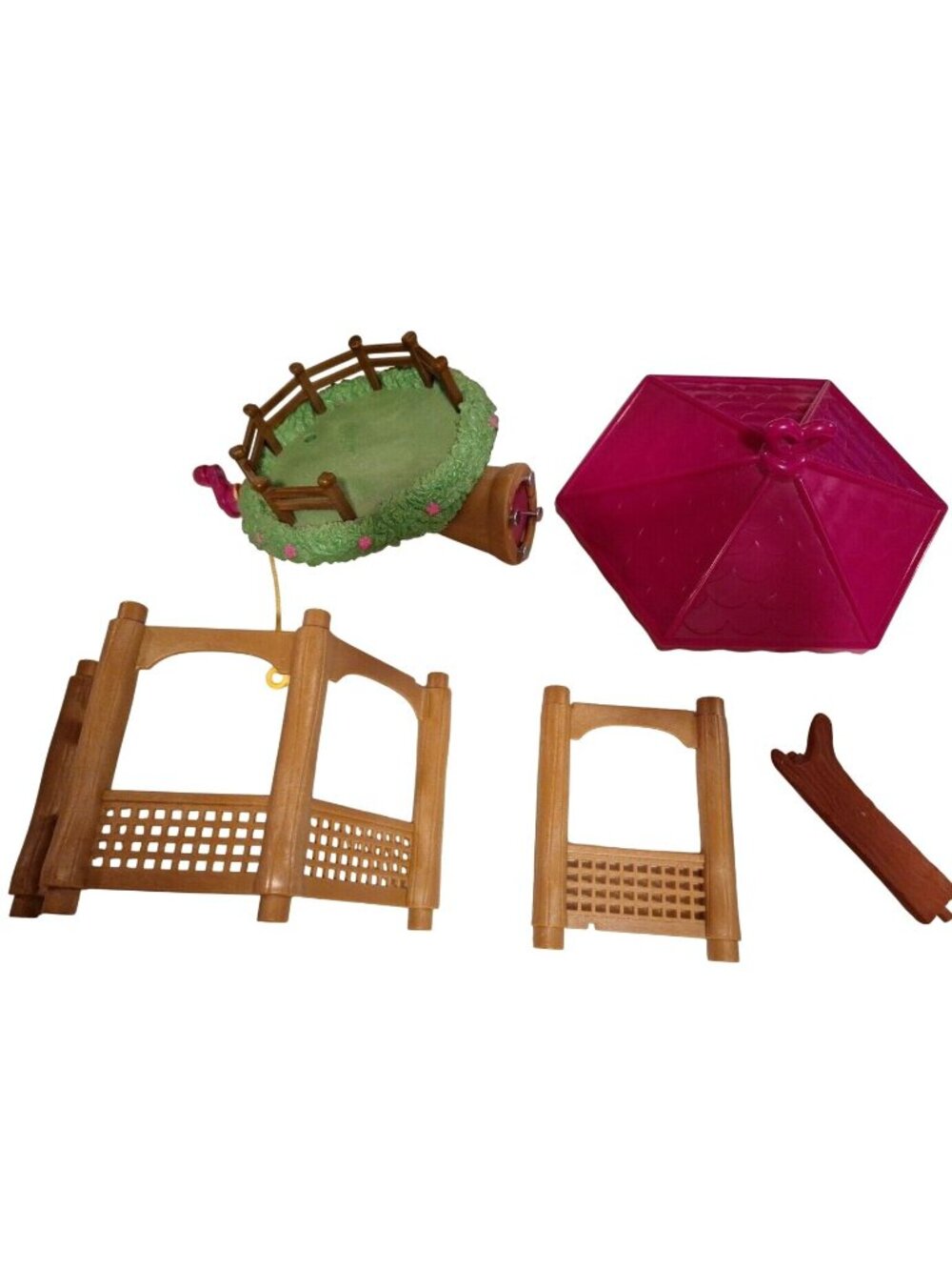 Lil Woodzeez Canopy Wood Fence  Treehouse Replacement Parts Lot